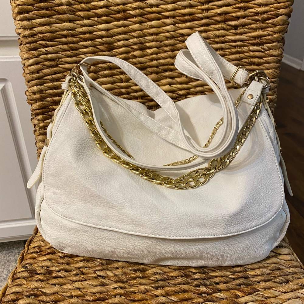 STEVE MADDEN White Glow Bglow Satchel Hobo